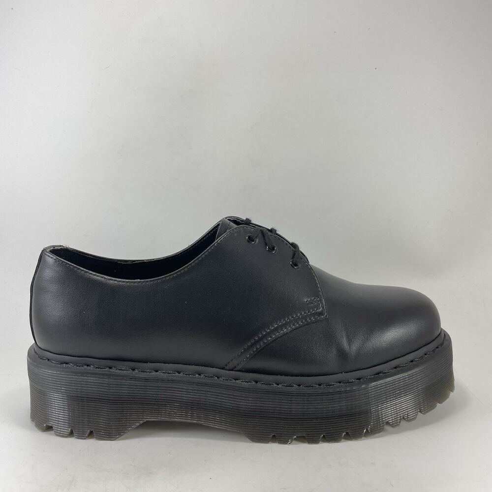 Dr Martens 1461 Quad Mens Size 11 Black Leather Platform Oxford Shoes 3-Eye